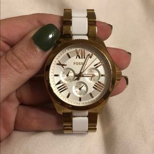 Fossil Cecile White And Rose Gold Watch